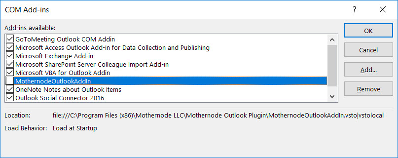 Mothernode CRM Outlook Plugin – Functions Disappear – Mothernode Support