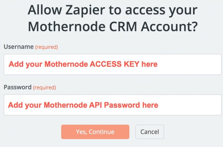Connecting with Zapier – Mothernode Support